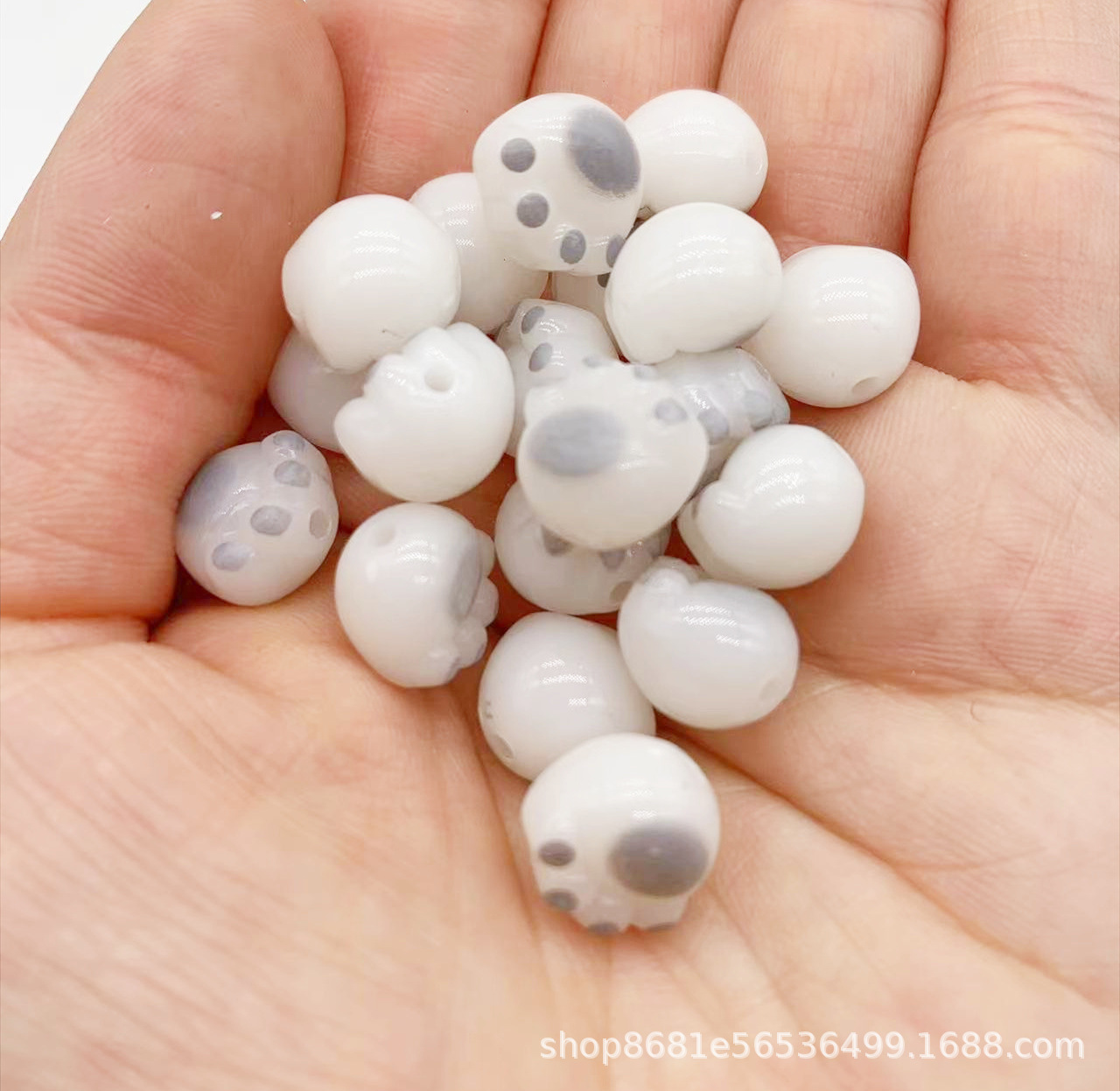 卡通可爱炭烧立体仿菩提猫爪直孔手串珠DIY手链挂件绕指柔材料包详情5