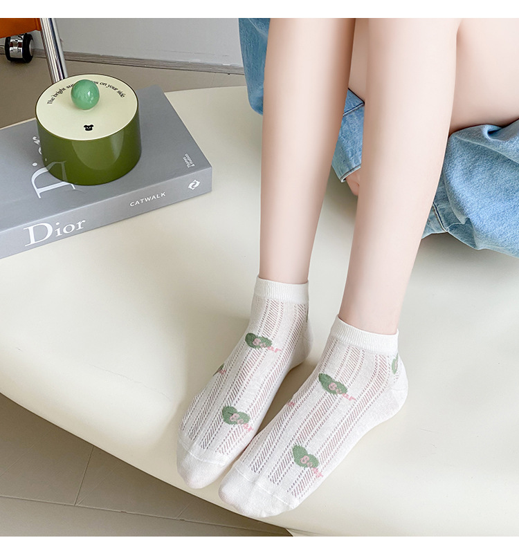 袜子地摊一件代发女士袜子夏季薄款网眼透气吸汗短筒女袜百搭休闲浅口船袜诸暨批发一件代发详情10