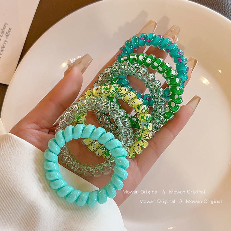 Korean-style girl ~ High-quality grapevine telephone line hair tie, summer versatile hair cord, high appearance level, durable hair accessory pic 11