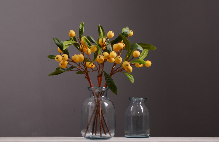 Factory direct sales of artificial loquat fruit branches, Chinese modern and simple soft decoration, artificial berries wholesale, prosperity fruit pic 11