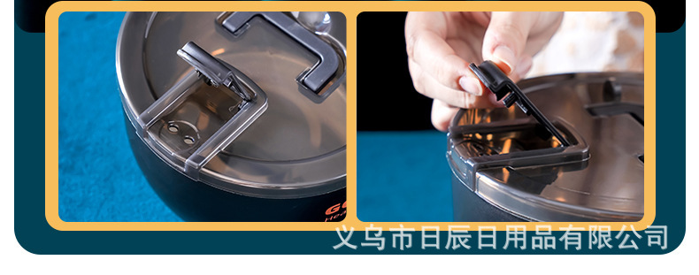 304不锈钢泡面碗可沥水 带盖宿舍日式可爱学生女食堂打饭碗快餐碗详情9