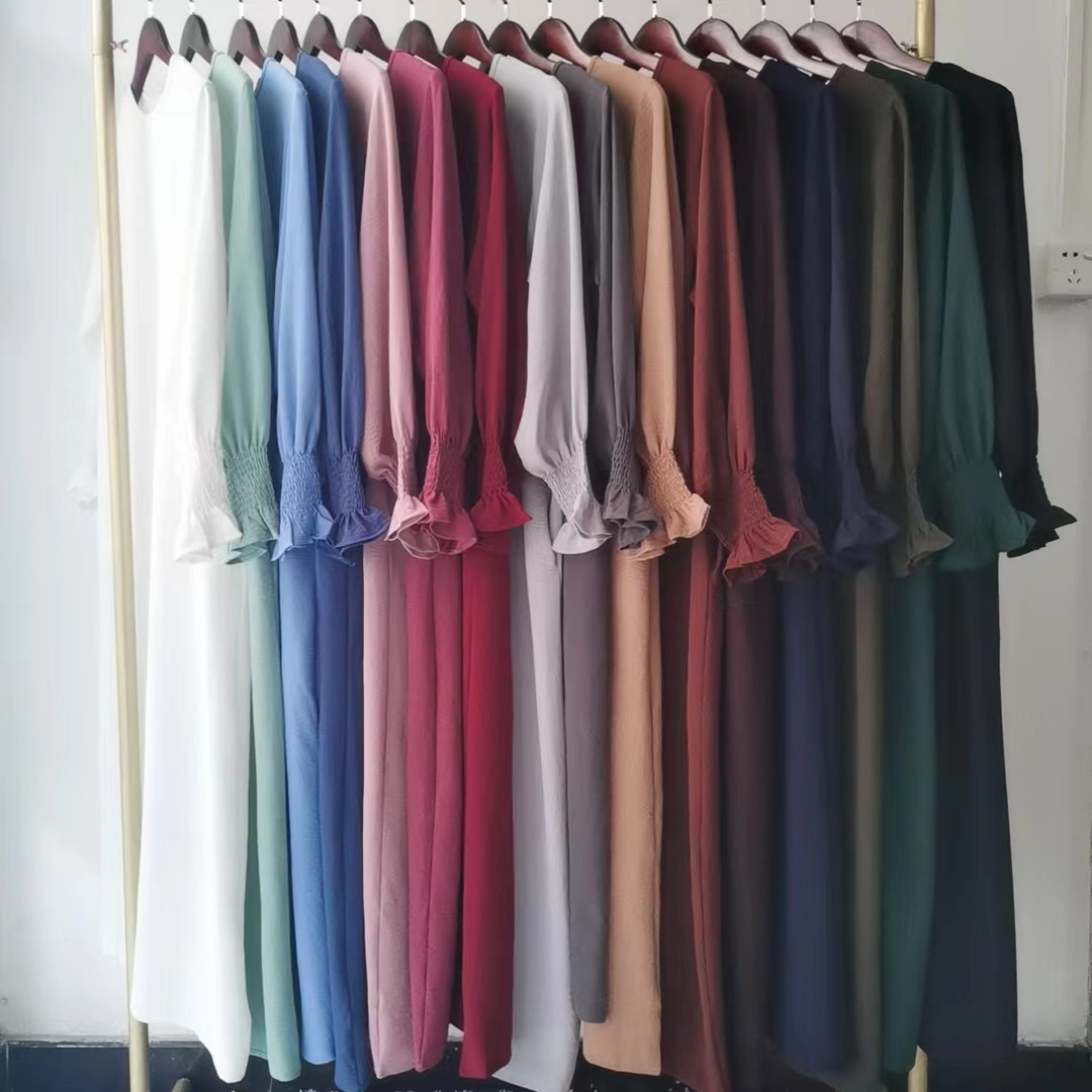 厂家直供伊朵朵新款大码女装长裙　时尚圆领　纯色连衣裙23591#详情31