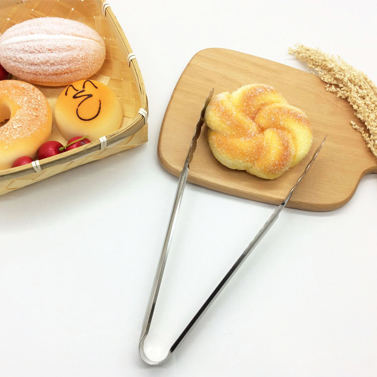Bread tongs, stainless steel plum blossom bread food tongs, tableware food tongs, steak barbecue tongs pic 3