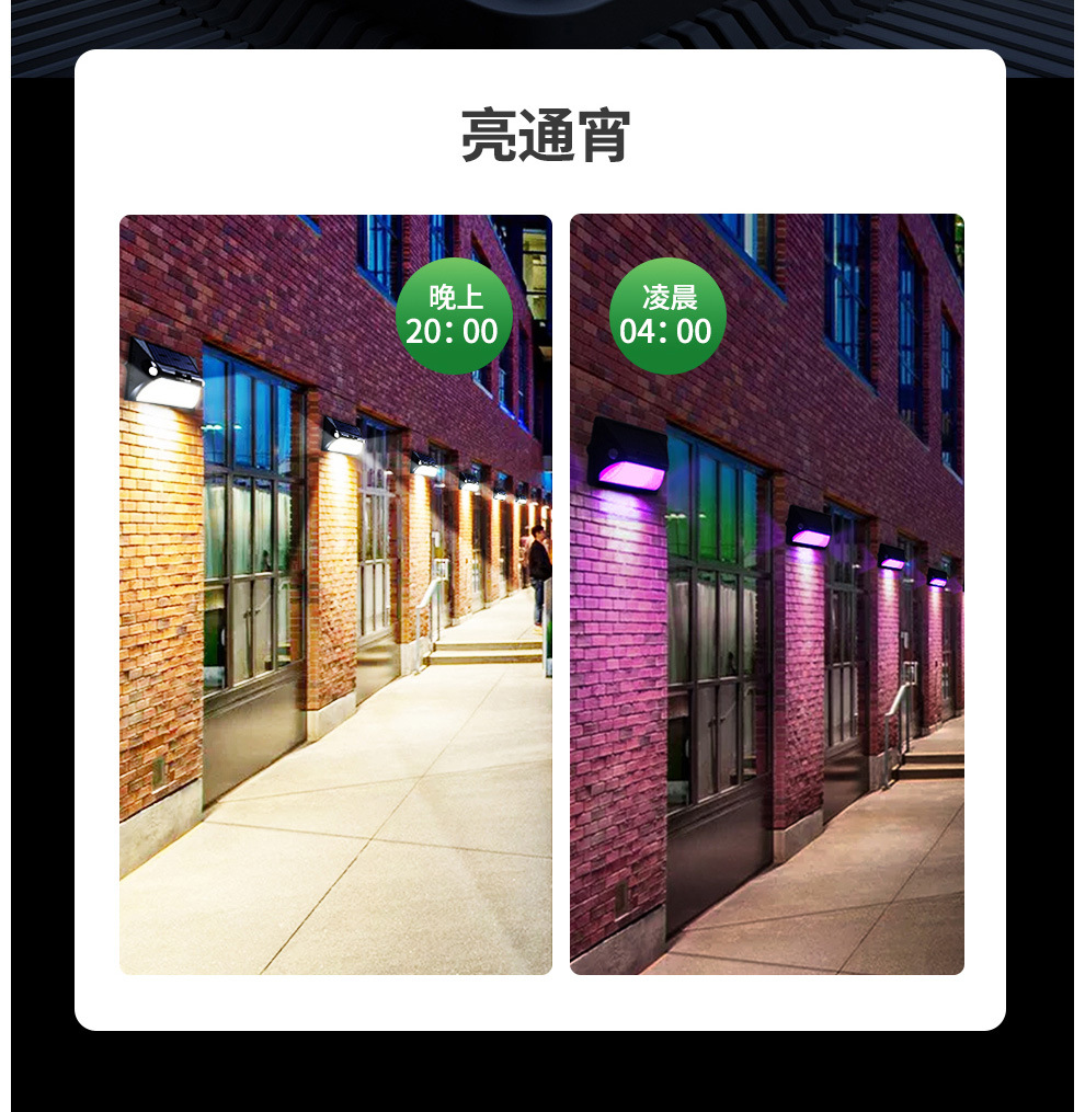 新太阳能灯人体感应家用户外照明led防水花园庭院壁灯天黑自动亮详情10