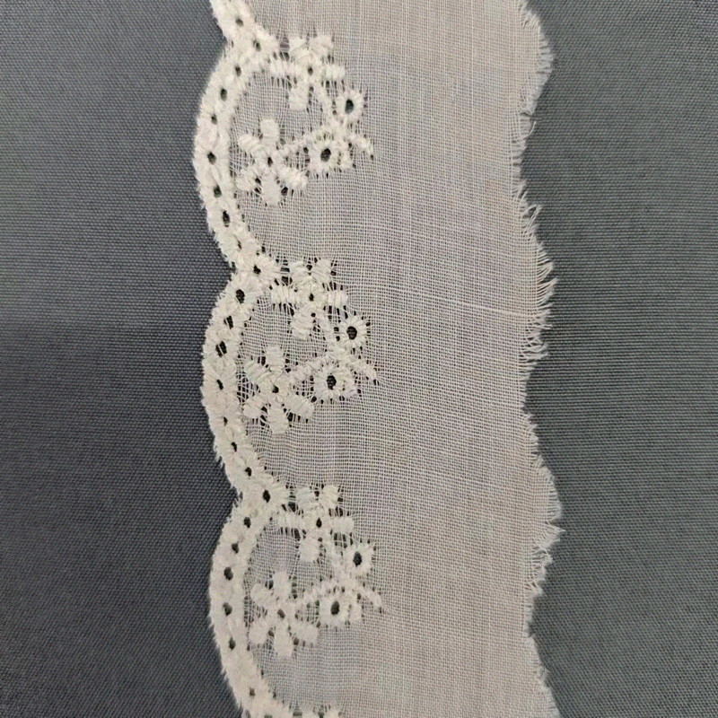 Wholesale of cotton embroidered lace, hollowed-out lace, embroidered skirt hem, clothing accessories, milk silk, perforated, barcode 2.5 pic 63
