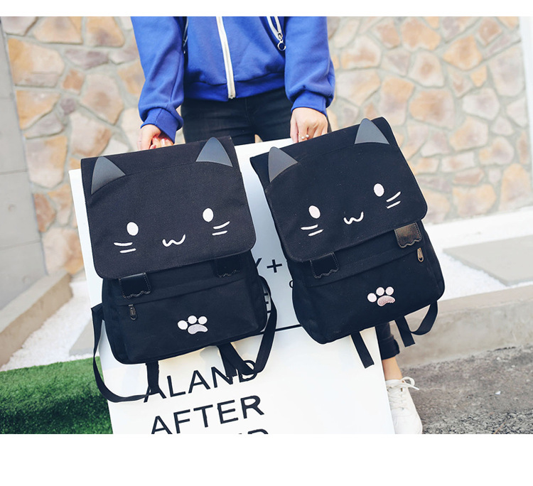 Wholesale Japanese-style cute three-dimensional cat large-capacity schoolbags, cute girls, pink and cute cartoon backpacks, backpacks for girls pic 3
