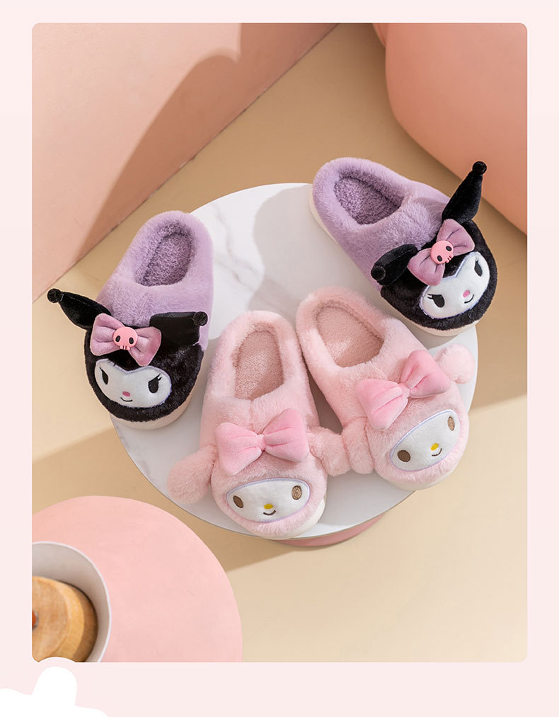 三丽鸥拖鞋美乐蒂玉桂狗HelloKitty库洛米棉拖棉鞋家居保暖秋冬女详情6
