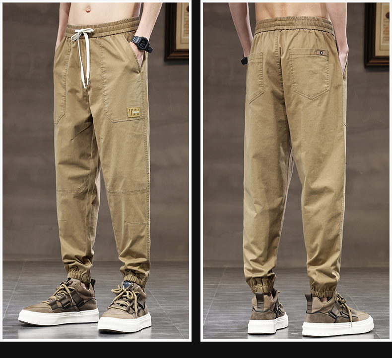 2024时尚薄款工装裤男多兜束脚长裤潮牌宽松百搭男生哈伦裤子男生详情16