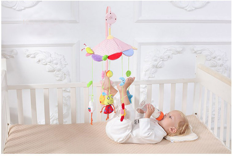 Baby pink frog bed bell music rotating music box bed hanging headboard decorative bed bell.73 pic 13