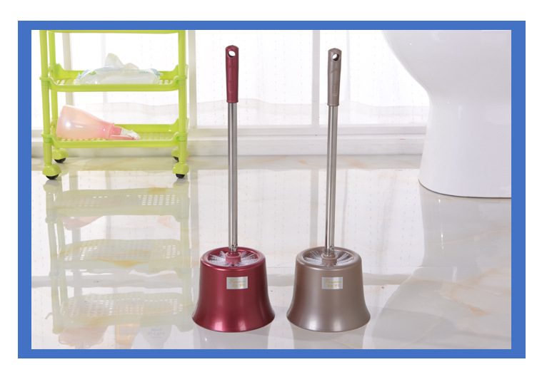 F14-2233 Toilet brush cleaning products, stainless steel base cleaning brush set, factory direct sale pic 11
