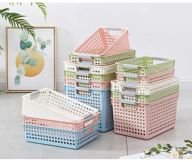 Plastic storage boxes, storage frames, supermarket storage baskets, kindergarten toys, desktop snacks, kitchen fruit and vegetable storage baskets pic 6