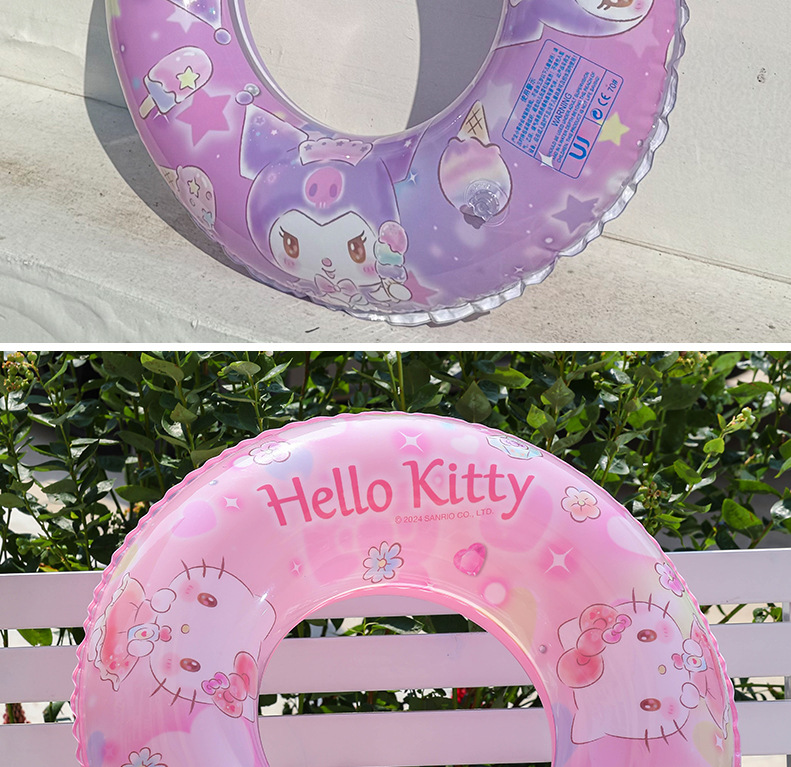 Sanrio printed swimming rings, thickened eco-friendly material, Kulomi children KT cat armpit rings, large-eared dog swimming rings in stock pic 17