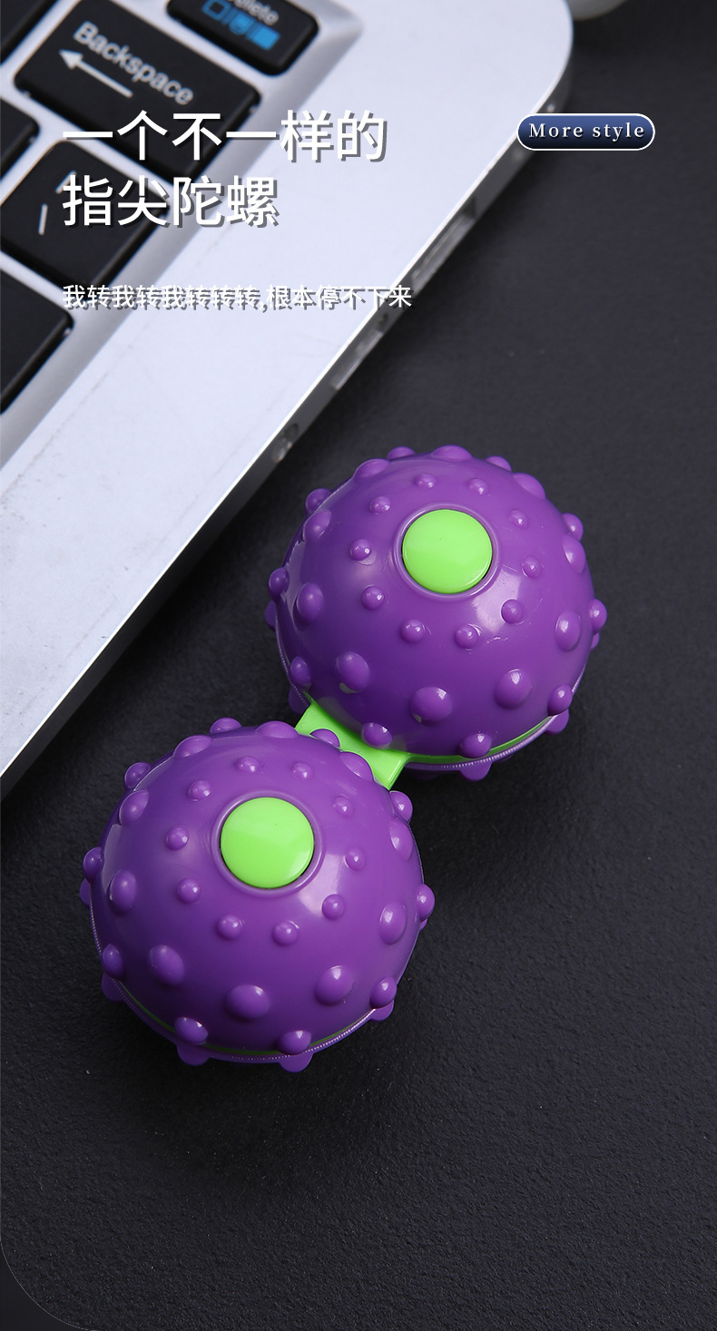 跨境3D萝卜球手指按摩球玩具指尖旋转陀螺连体成人减压神器按摩器详情6