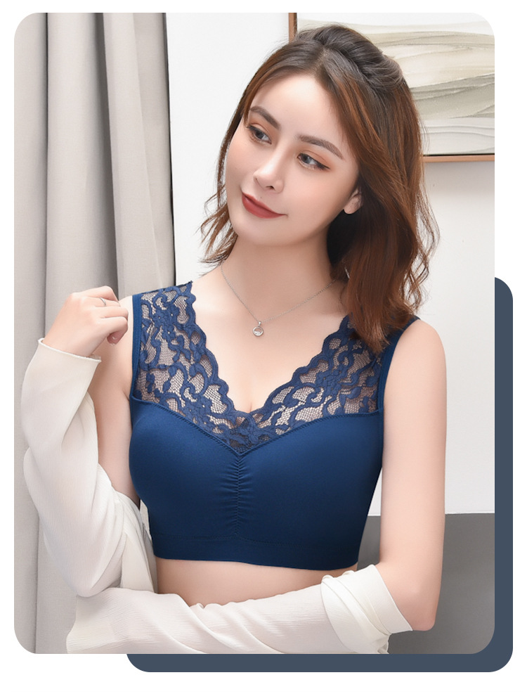 Seamless, sexy, lace, breathable, strapless, and tight-rimless lingerie for girls weighing 75 to 170 pounds. [8-ply tulle pic 12