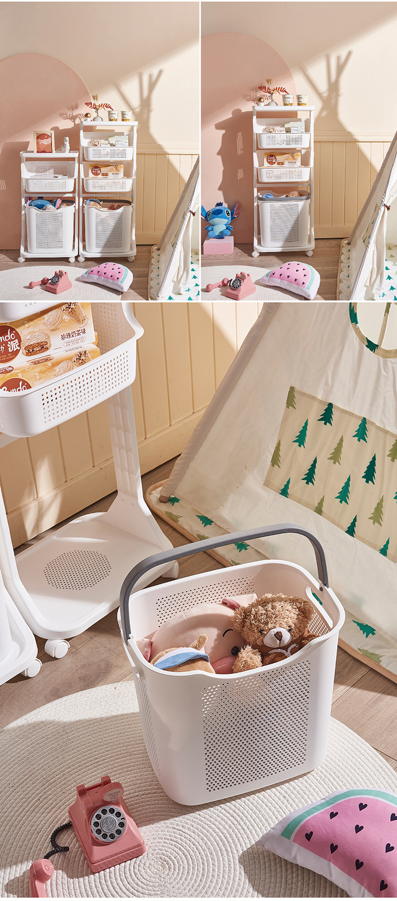 Storage rack, laundry tub, storage basket, dirty clothes basket, lazy corner dirty clothes basket, household bathroom, dirty clothes basket pic 7