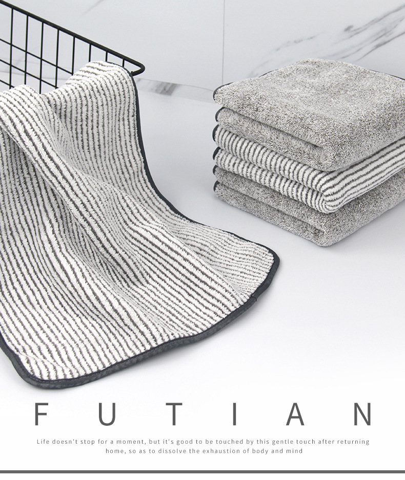 Futian coral fleece towel in plain color, high-end, for adult home use, for washing face, absorbing water and softening. Company gift, one-piece consignment pic 1