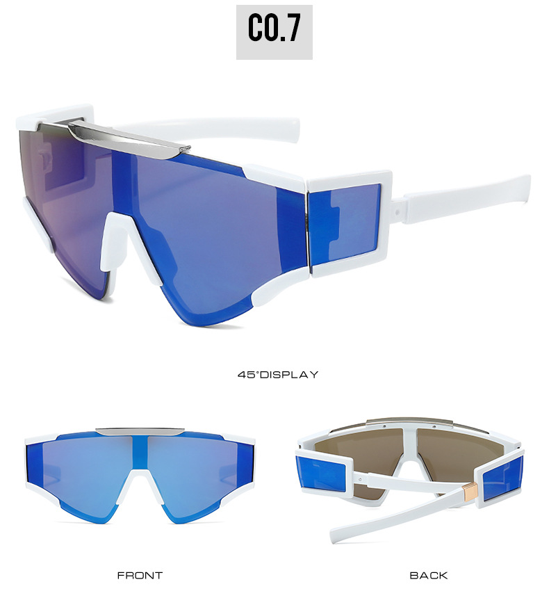 2023新品巴尔家个性骑行运动太阳镜  跨境一体多镜片三角时尚墨镜详情13