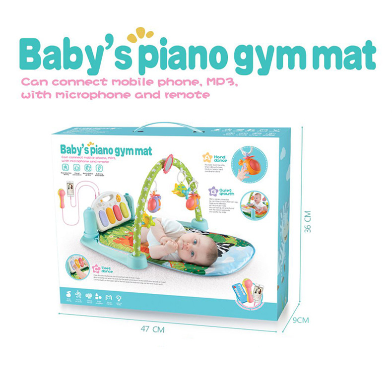 跨境婴儿脚踏琴 健身架 带话筒可连接手机游戏垫 游戏床详情6