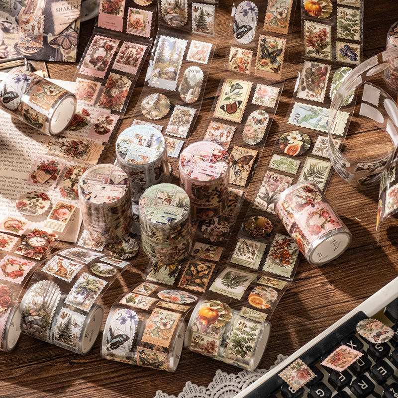 旧时确幸闪砂pet贴纸古早风零食饮料蛋糕手帐咕卡diy装饰素材贴画详情4