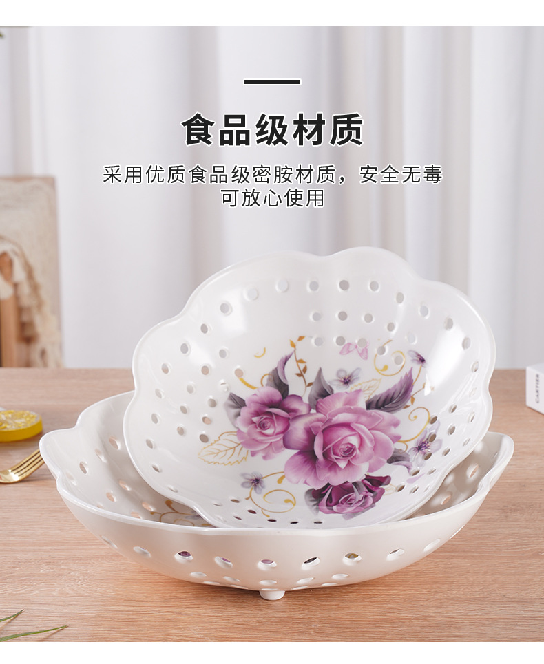 Hollowed-out fruit baskets and fruit plates, melamine imitation porcelain kitchen vegetable baskets, living room kitchen home hollowed-out fruit baskets and fruit plates pic 16