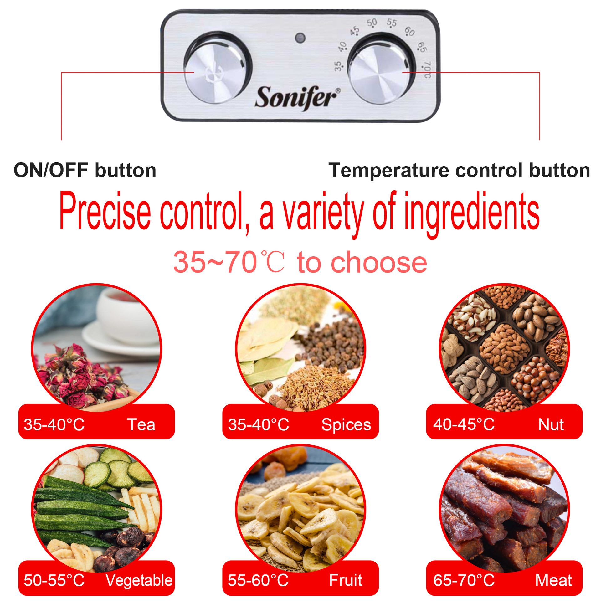 Sonifer 跨境欧规16L 家用干果机  Food DehydratorSF-4017详情3