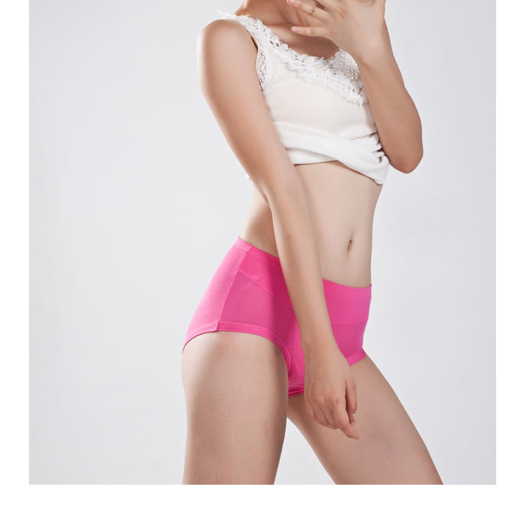 夏季莫代尔棉质女士内裤特大码无痕中高腰加肥性感女式三角裤胖mm详情24