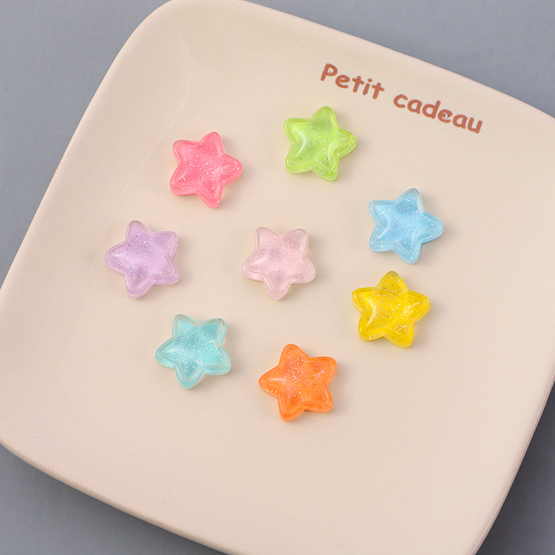 卡通冰透星星树脂配件DIY手机壳发卡奶油胶贴片饰品配件材料批发详情2