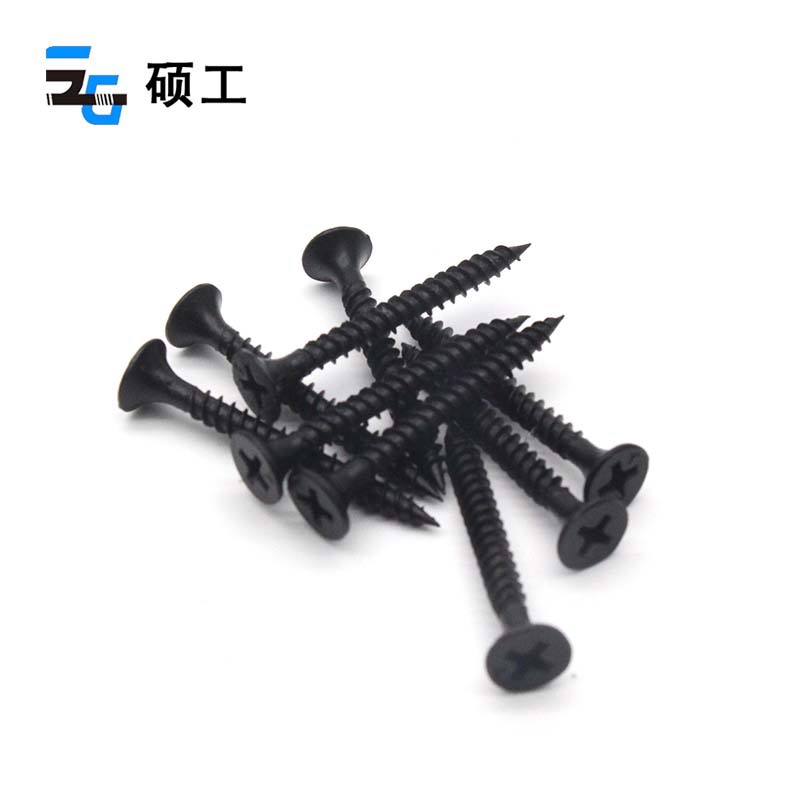 Factory wholesale high-strength dry-wall nails, countersunk cross-groove self-tapping gypsum board screws, woodworking screws, black quick screws pic 4