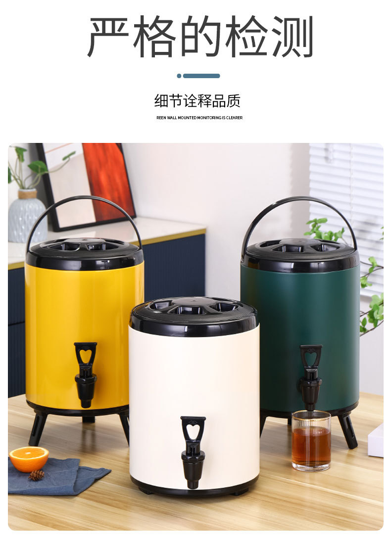 双层不锈钢奶茶桶 商用奶茶店加厚保温桶双层豆浆桶多用饮水桶详情3