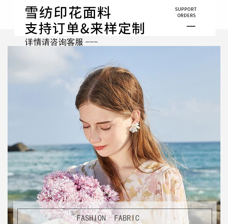 Polyester printed fabric in stock for wholesale. Factory direct sales of large patterned fabric for clothing. Dress fabric in full meters pic 1