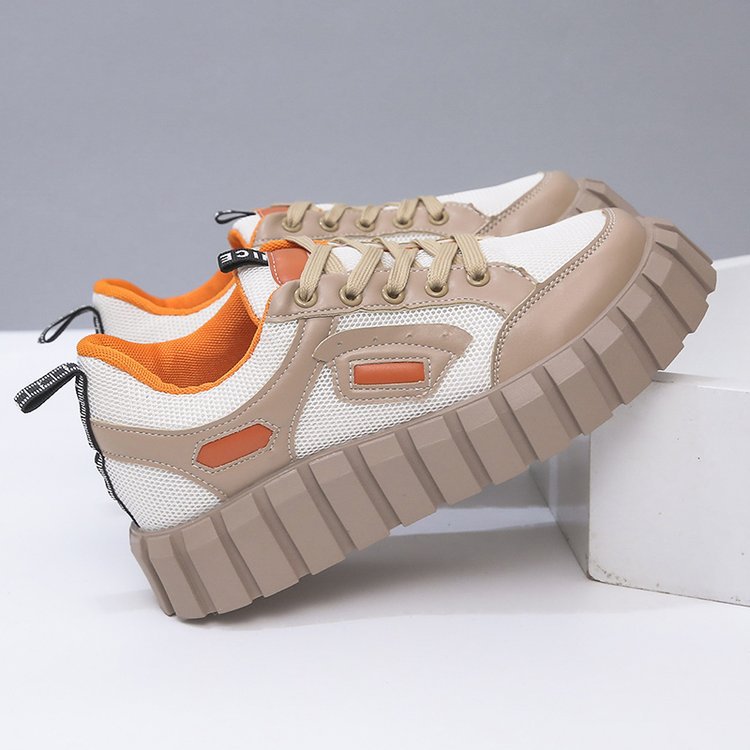 跨境外贸大码2021秋季新款街头时尚潮流圆头厚底女式休闲板鞋单鞋详情42