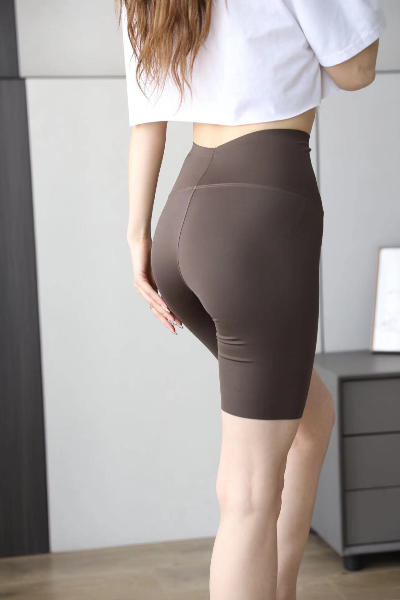 Al por mayor primavera otoño nuevo nueve puntos pantalones de barbie finos solo sin bola para las mujeres leggings pantalones de tiburón slim cintura alta retráctil abdomen pic 9