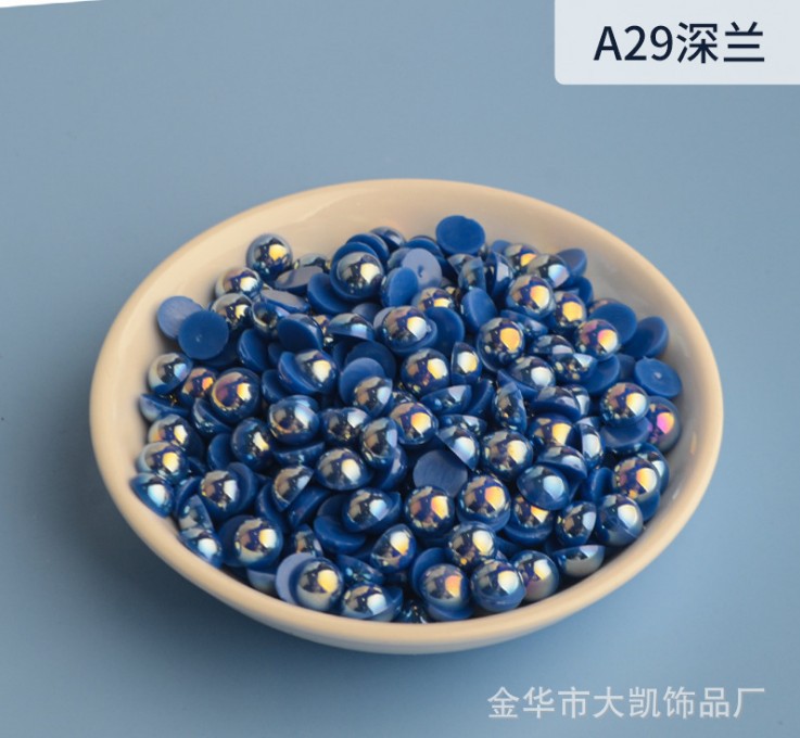 AB Water Lily, AB semi-circular pearl, mobile beauty, AB semi-circular pearl, diy nail art, pearl accessories, flat bottom pic 24