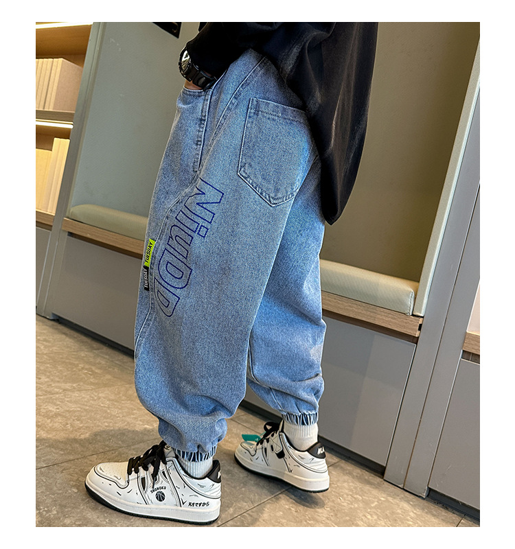 童装男童秋装裤子春秋款2023新款儿童牛仔裤秋季中大童休闲长裤潮详情13