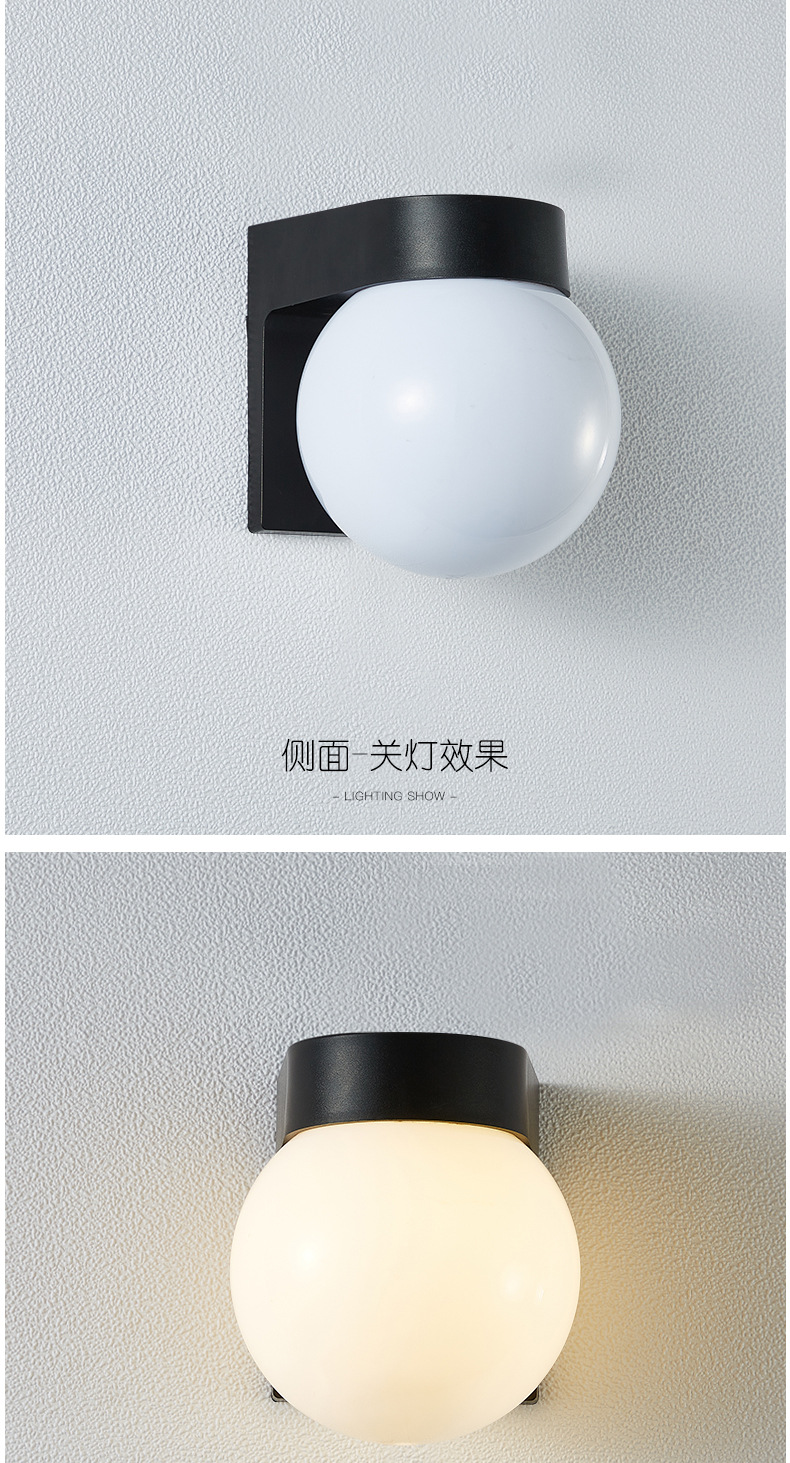 Waterproof led wall lamps, modern and simple bedside, bedroom, balcony, corridor, staircase and passageway lamps, creative spherical exterior wall lamps pic 15