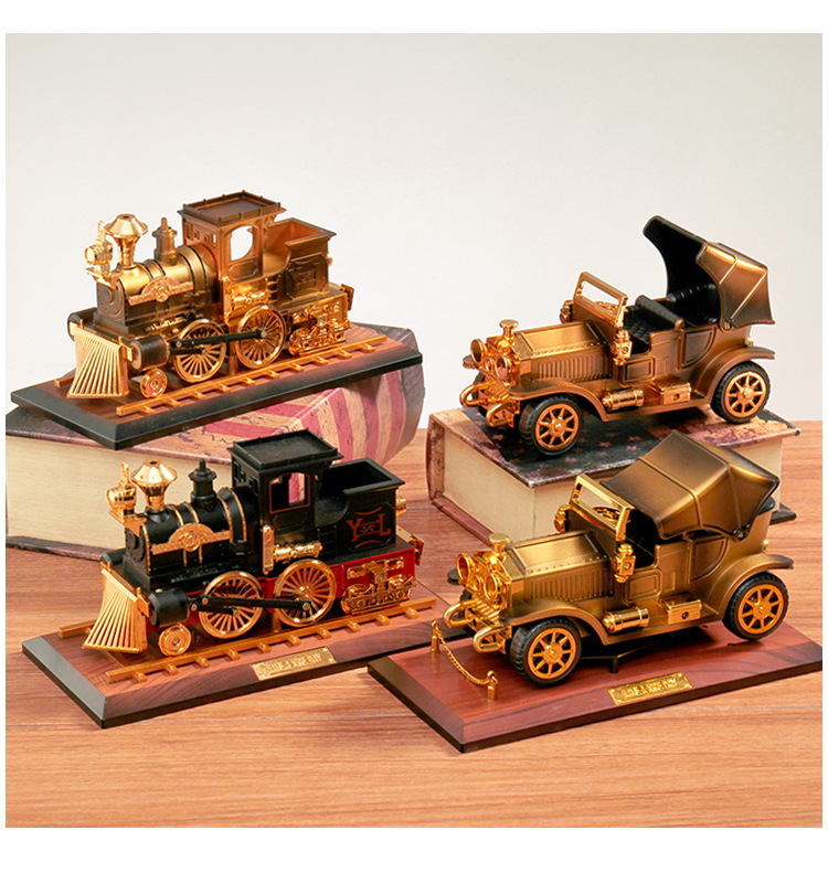 Retro nostalgia coches antiguos locomotora caja de música decoración creativa piezas de repuesto día de los niños juguetes para niños regalos de cumpleaños pic 1