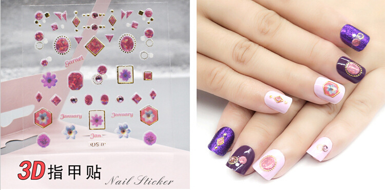 3D nail stickers, nail art stickers, laser stickers, new process, super adhesive back glue process pic 19