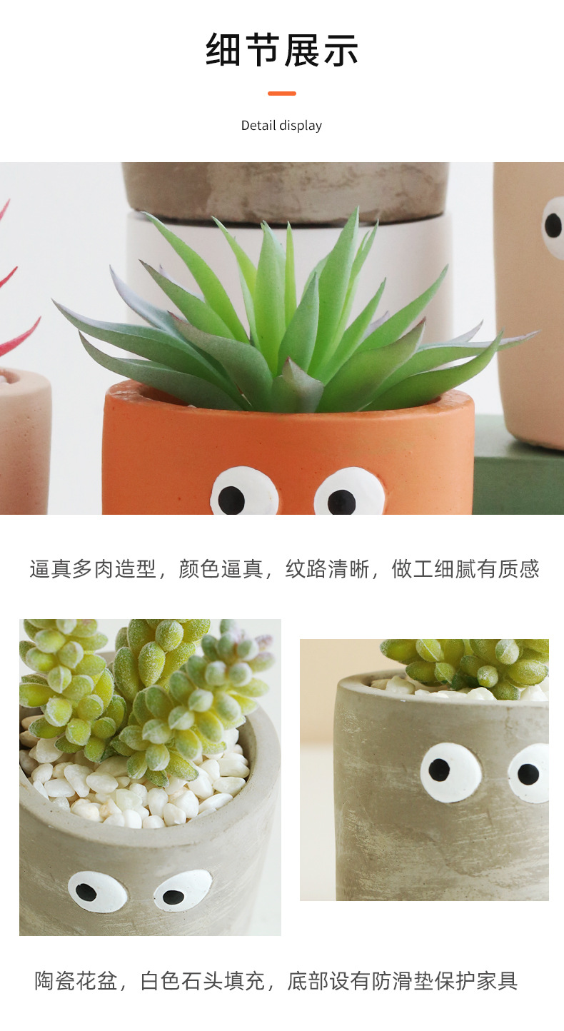 ins北欧多肉植物盆栽室内客厅绿植装饰假花仙人掌桌面小摆件详情11