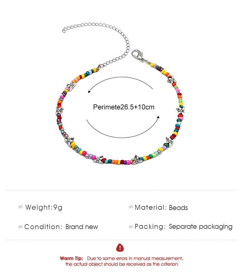 欧美ins彩色串珠脚链女 波西米亚时尚个性手工米珠脚链沙滩足饰详情3