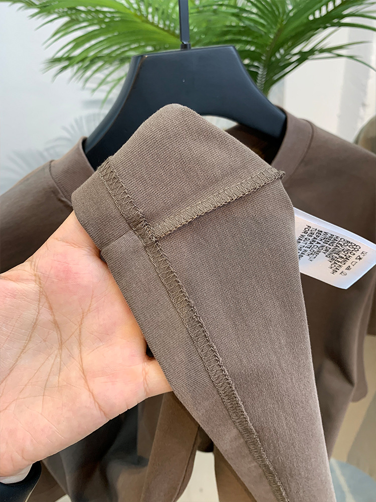 300克重磅厚款复古短袖t恤男潮牌宽松大码加肥加大男士半袖体恤潮详情18