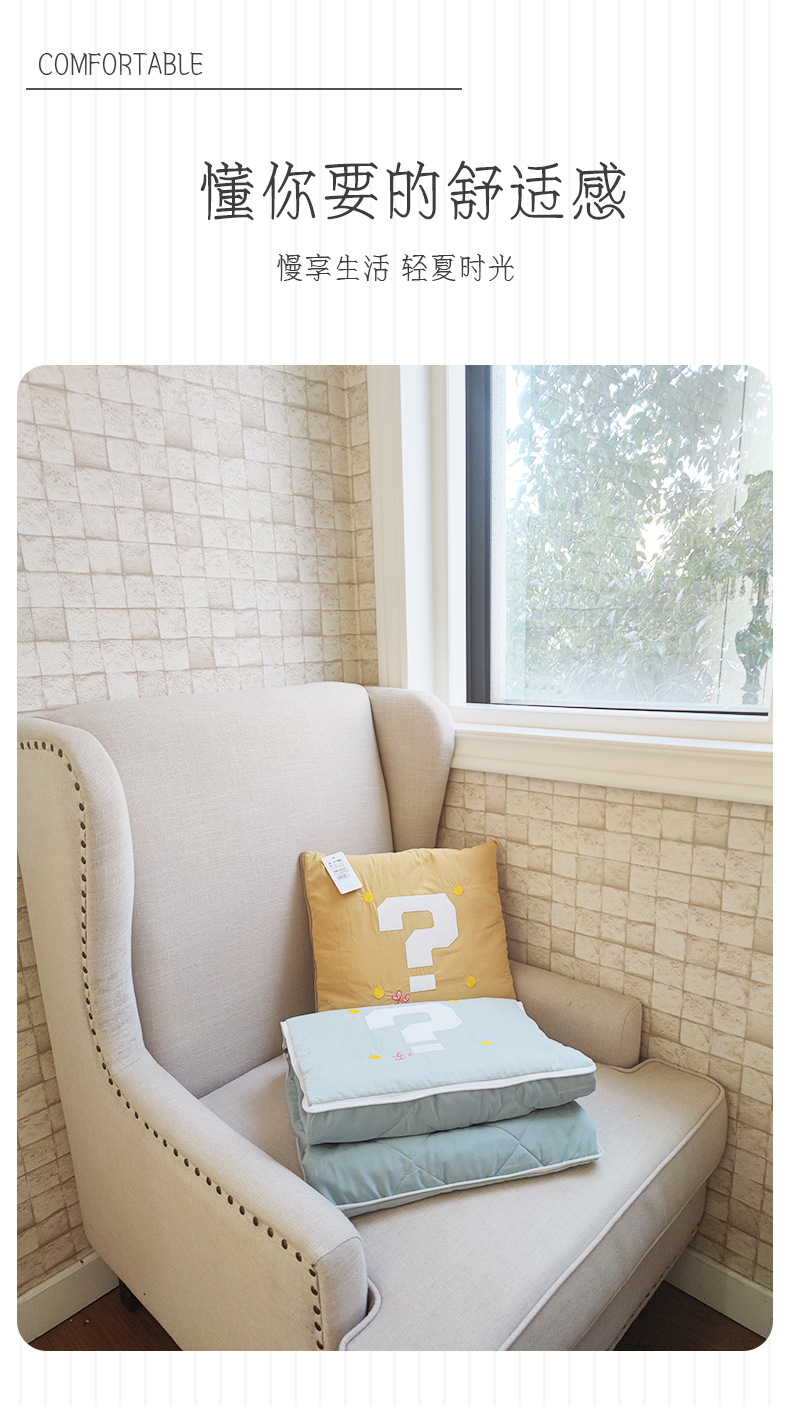 Wholesale of cartoon quilted throw pillows, Kanglewu air-conditioned throw pillows and quilts, two-in-one car throw blankets pic 9