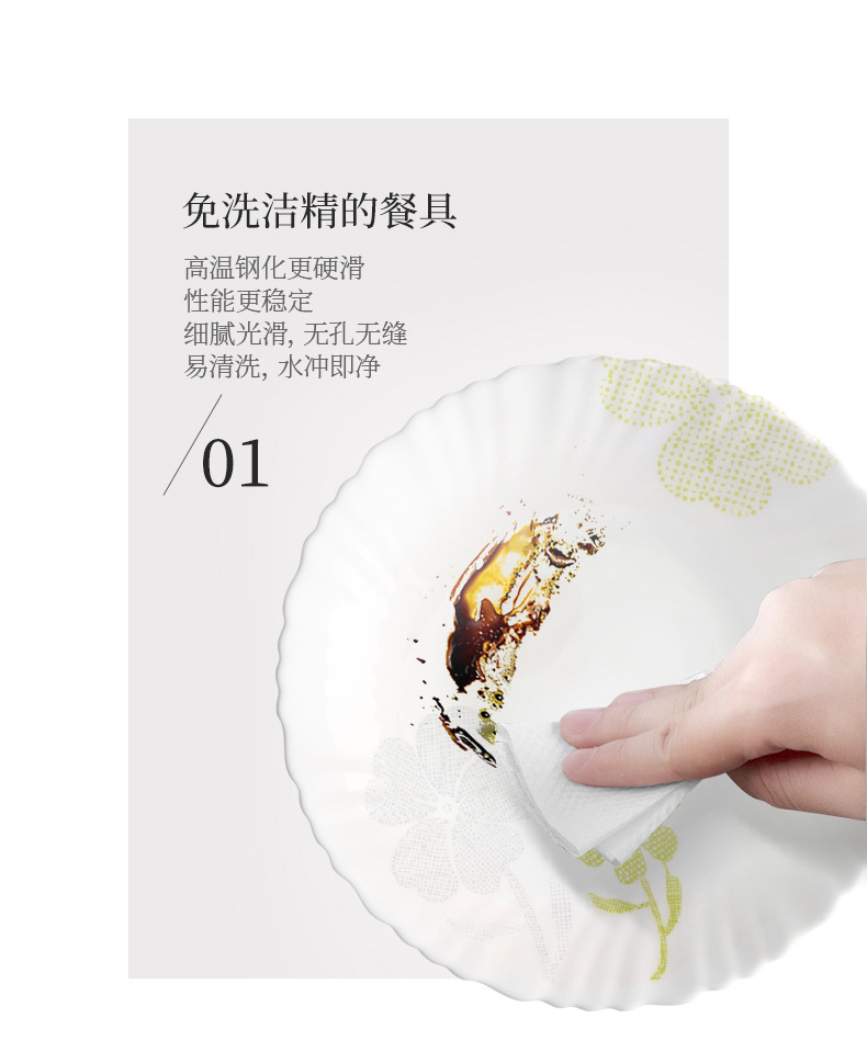 Chinbull centrifugal process lace deep plate, white jade glass heat-resistant dinner plate and vegetable plate, elegant world pic 10