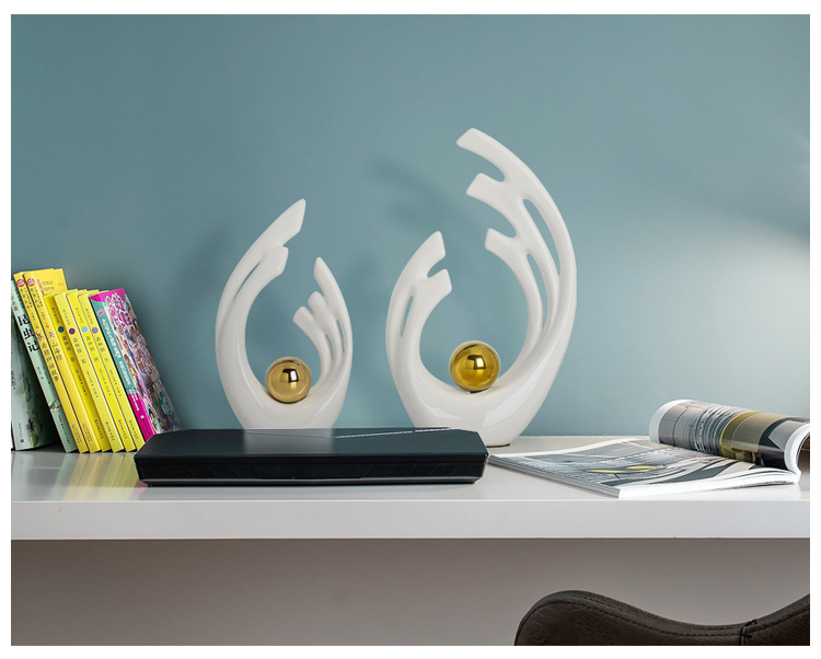 Cross-border simple ceramic ornaments, creative handicrafts, wine cabinets, TV cabinets, decorative items, home ornaments, porcelain souvenirs pic 4