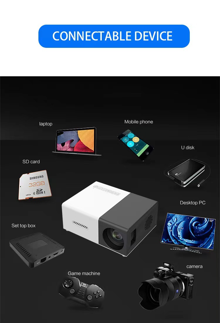 The new YG300MAX upgraded Q3 portable projector for cross-border e-commerce and the mini projector for foreign trade pic 2