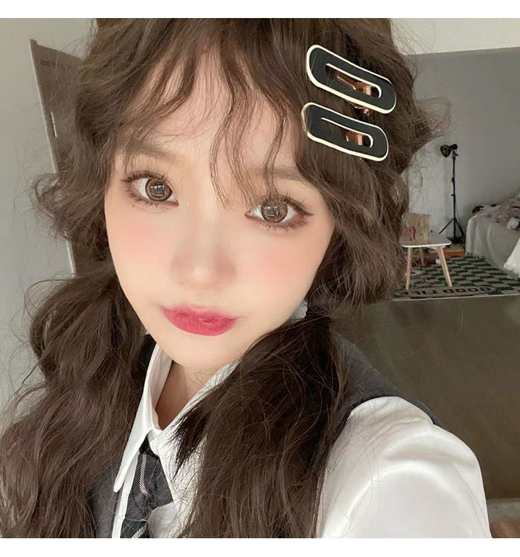 High-end style hair clips for women, summer bangs clips, duckbill clips, internet-famous seamless hair clips, side checkerboard clips, headwear pic 12