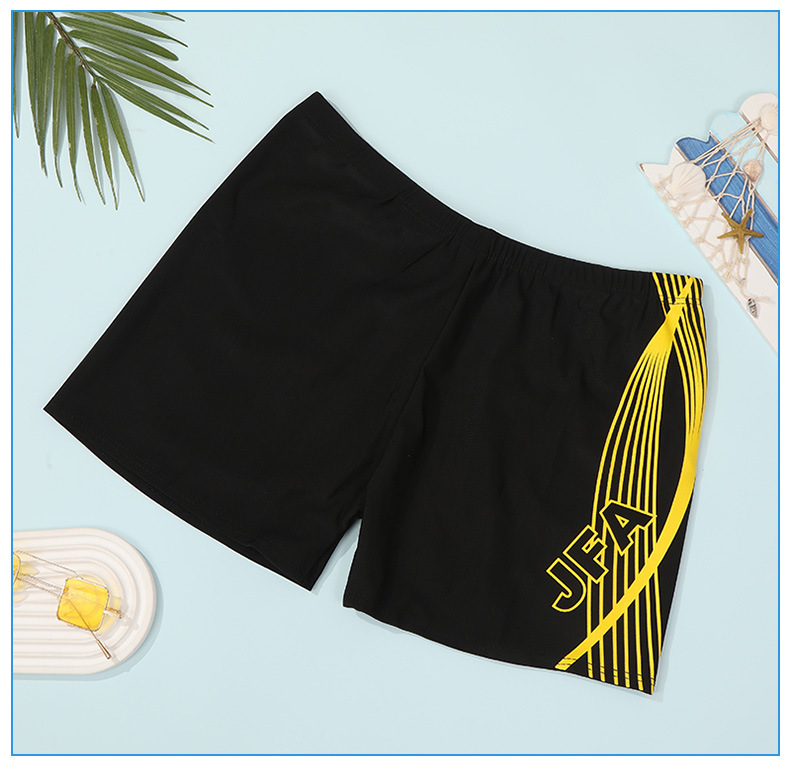 新款男士泳裤成人平角胶印沙滩裤泳池短裤男条纹游泳裤宽松舒适详情21