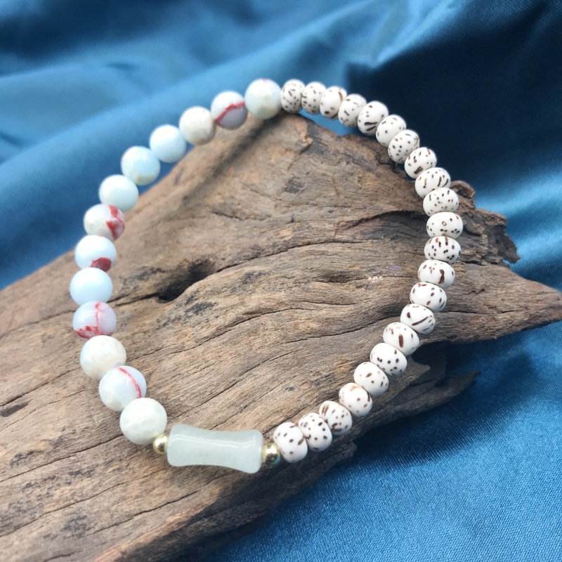 Mini Star and moon Bodhi seed bracelet, Shoushan charcoal-burned cat artistic and retro double and single loop bracelet and jewelry wholesale pic 15