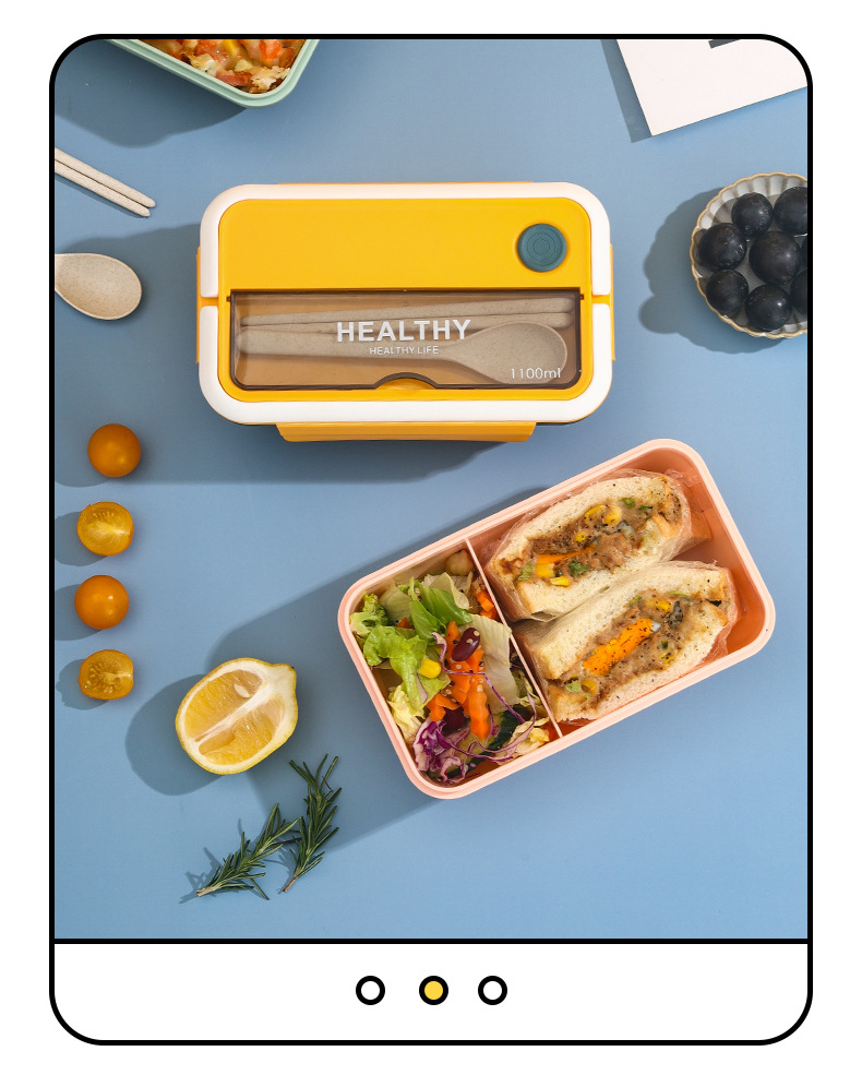 New Japanese-style lunch box, portable and insulated lunch box for office workers and students, separated hand-held bento box, microwave oven, large capacity pic 21