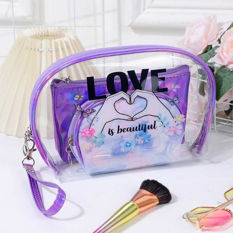 卡通可爱少女心PVC防水洗漱包化妆包化妆品收纳袋洗漱用品手提袋详情6