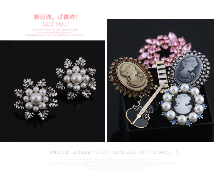 新款胸针奢华大气八芒星胸花别针韩国复古勋章衣小香风配饰详情4